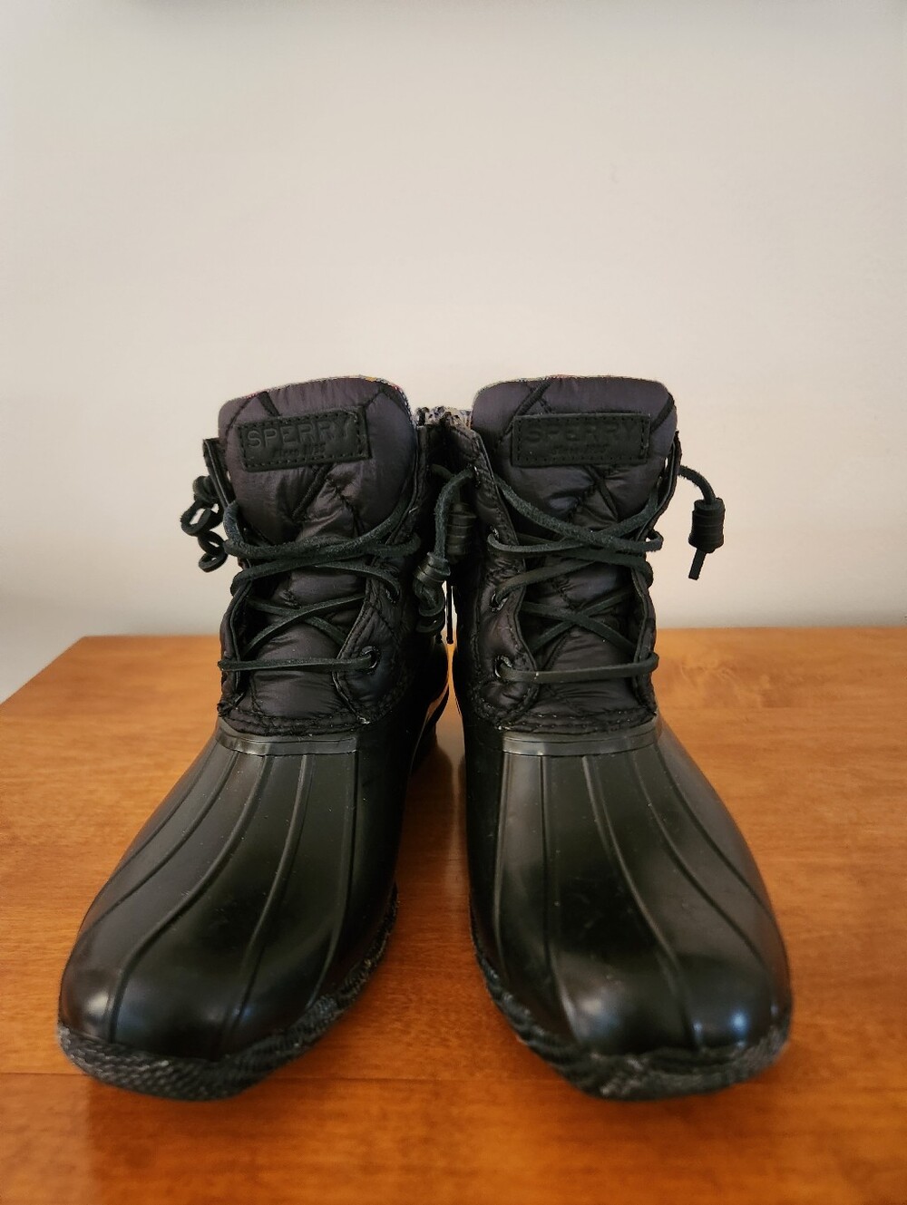 Womens Black Sperry Saltwater Duck Boots - Size 6.5